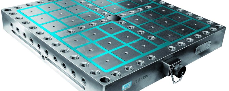 Placa de fixação magnética de polos quadrados